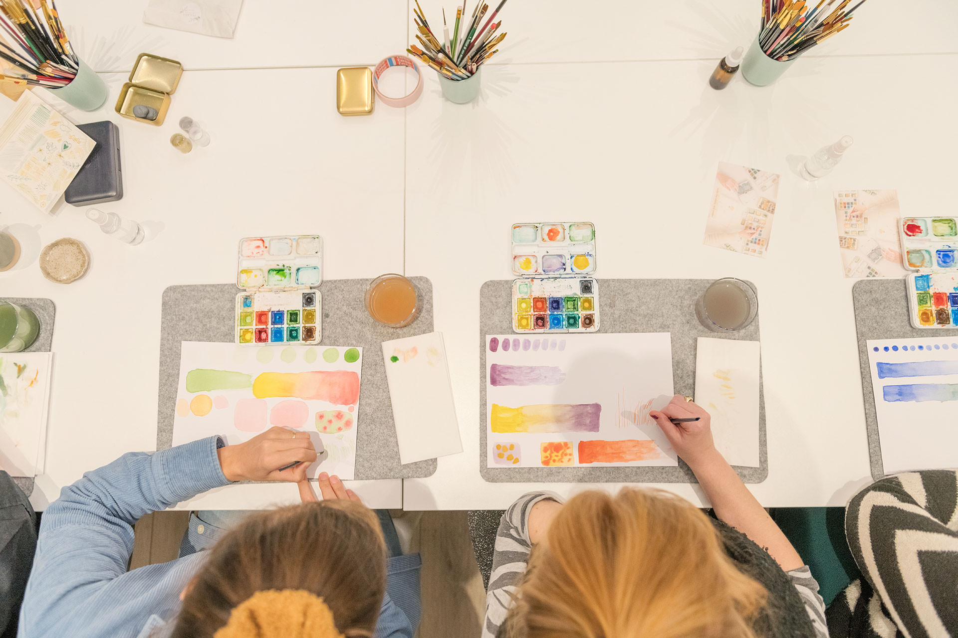 Schilder je eigen wenskaartjes voorraad met aquarel - Foto