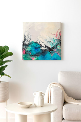 Epoxy/resin art: alcoholinkt op canvas