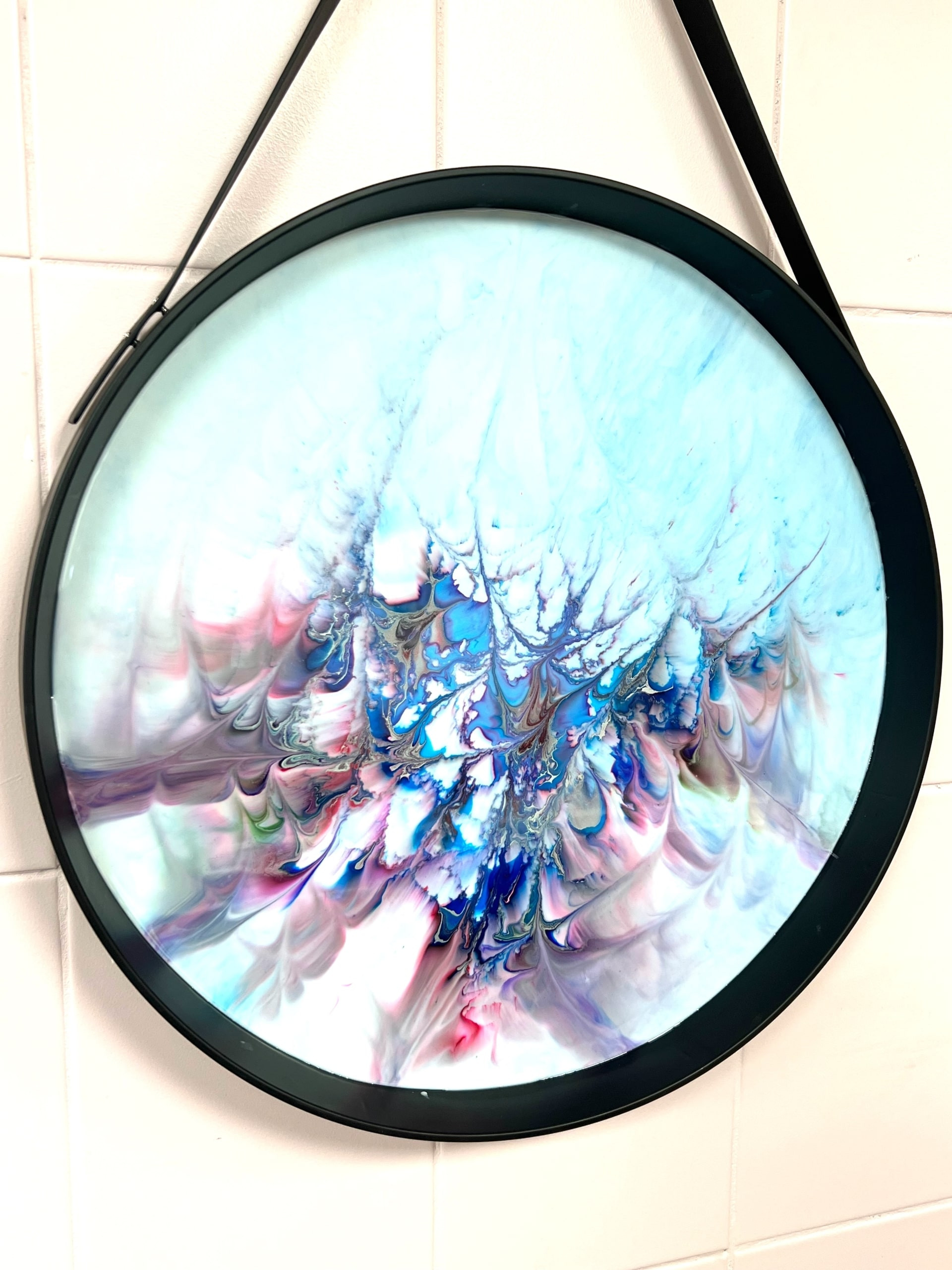 Epoxy/resin art: alcoholinkt op canvas - Foto