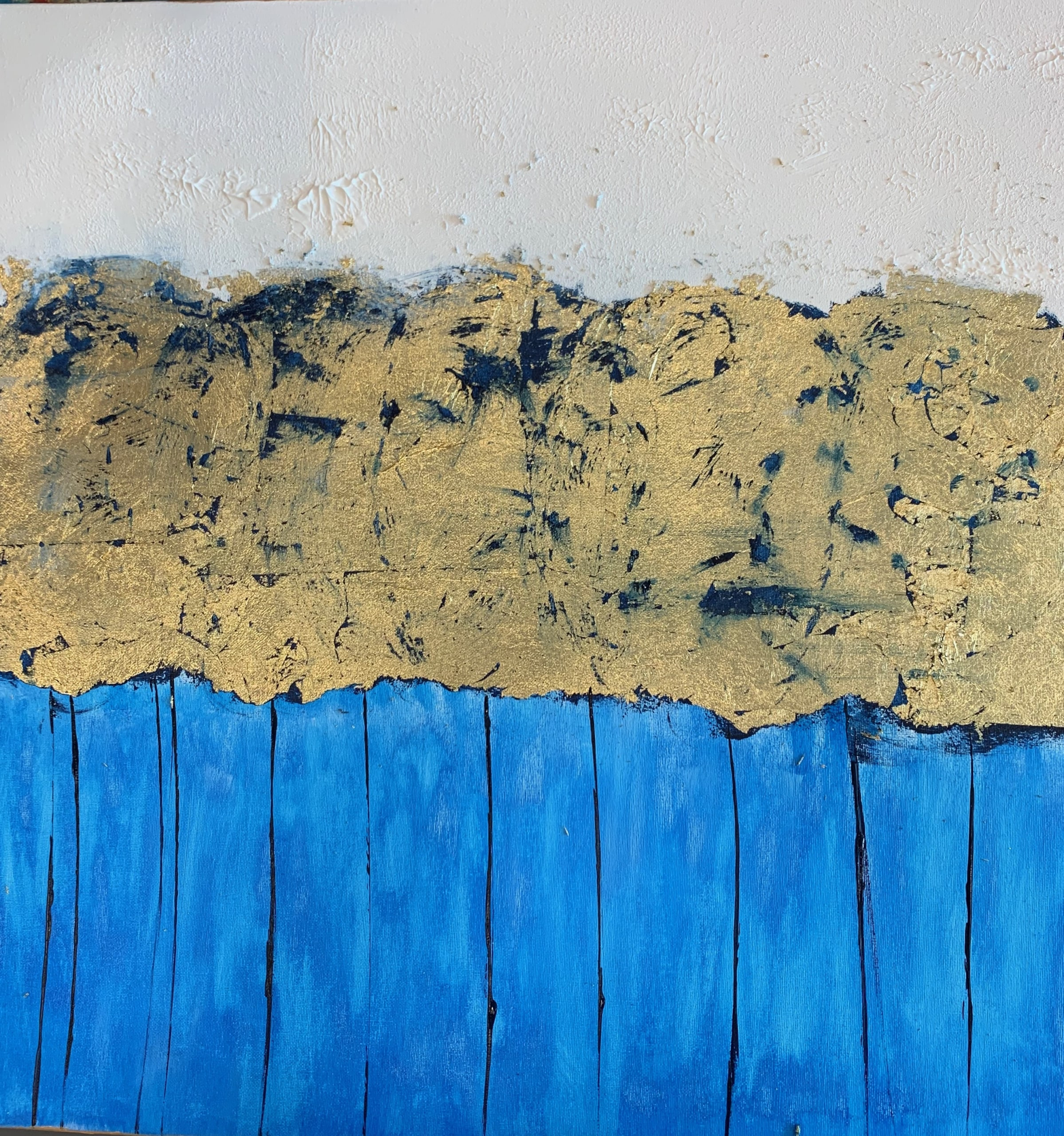 Acryl: structuur en bladgoud: decoratief meesterwerk - Foto