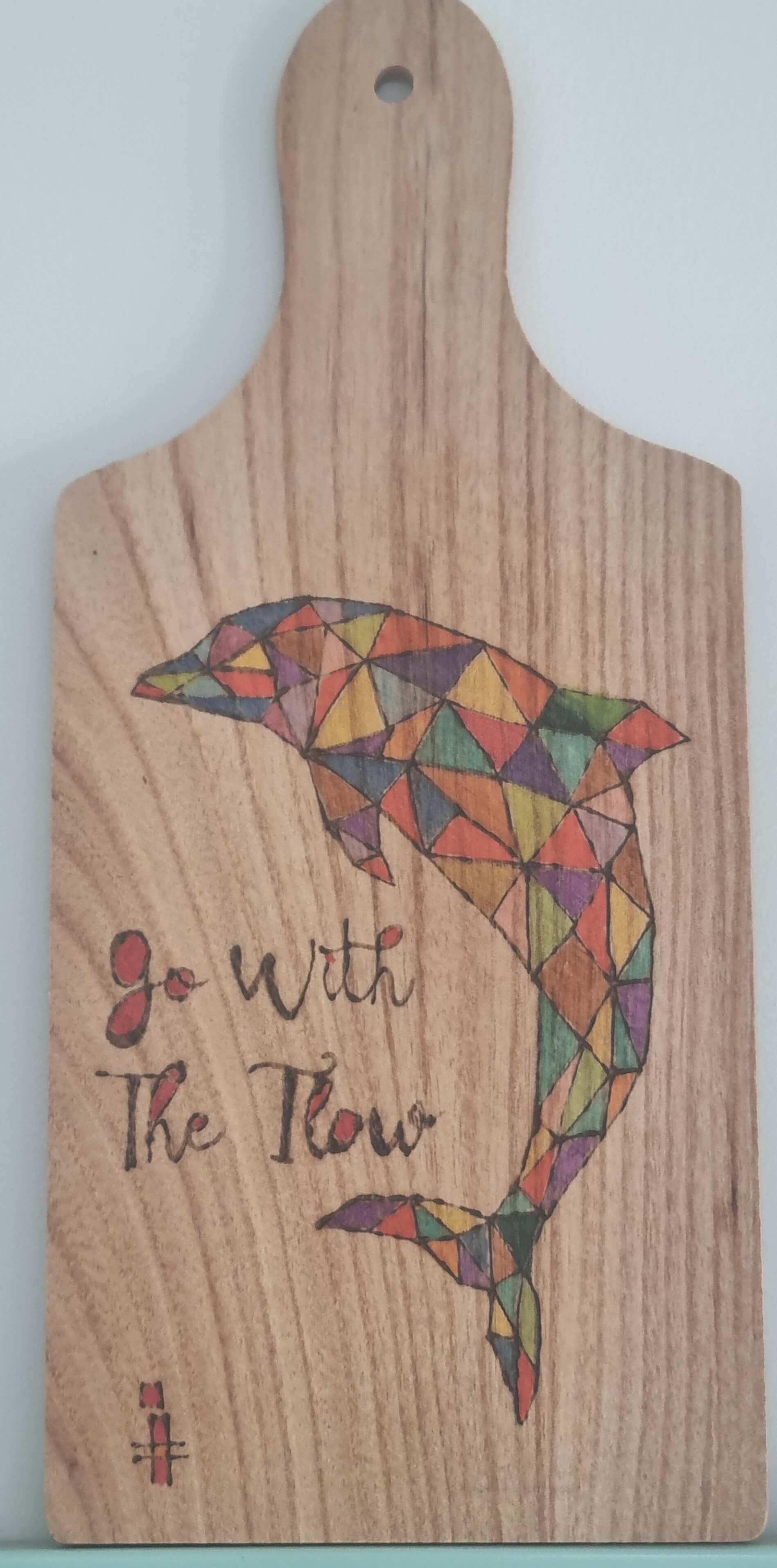 Pyrografie /houtbranden in combinatie met of zonder aquarel - Foto
